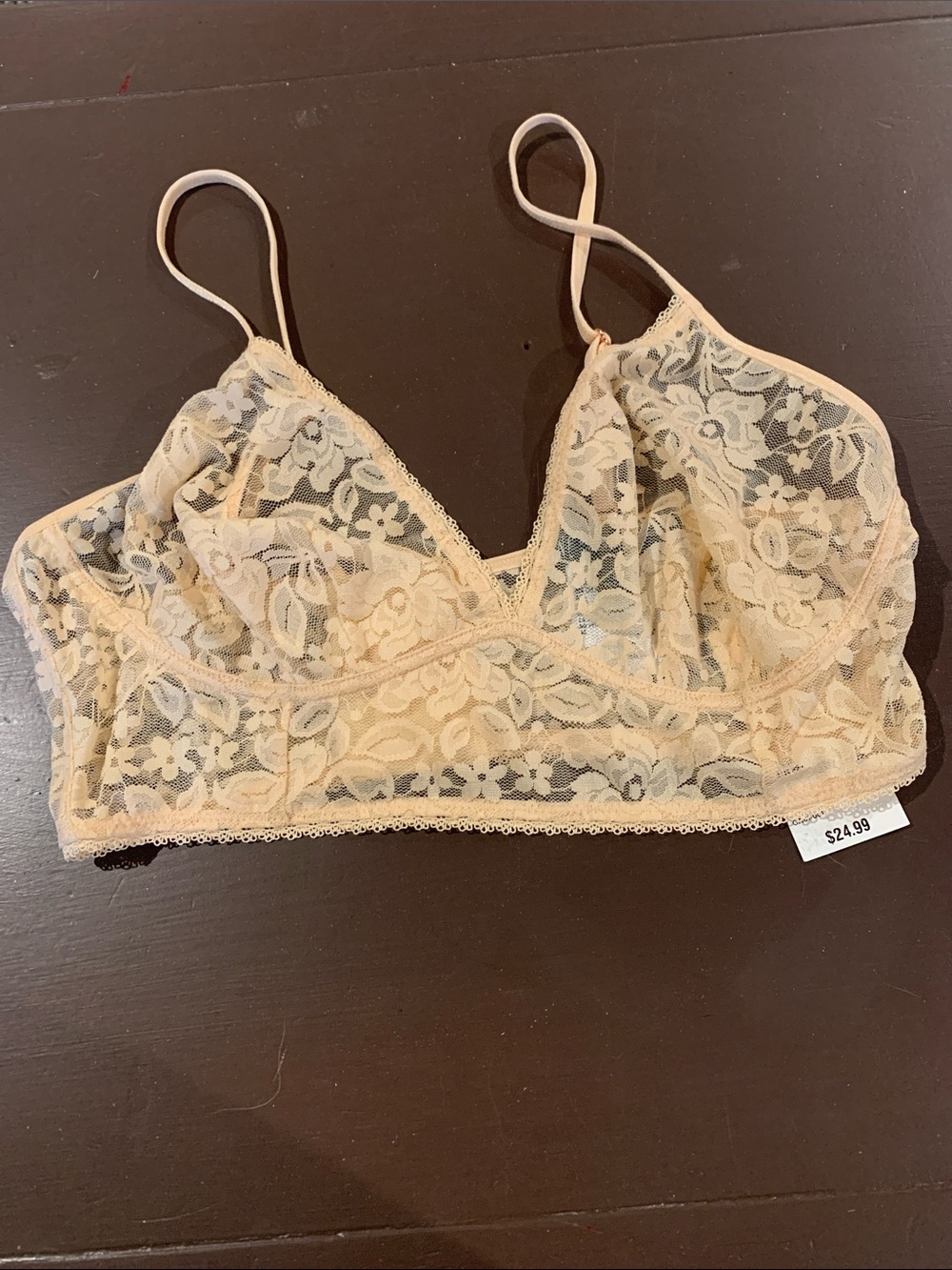 INC International Concepts Lace Bralette in Light Beige